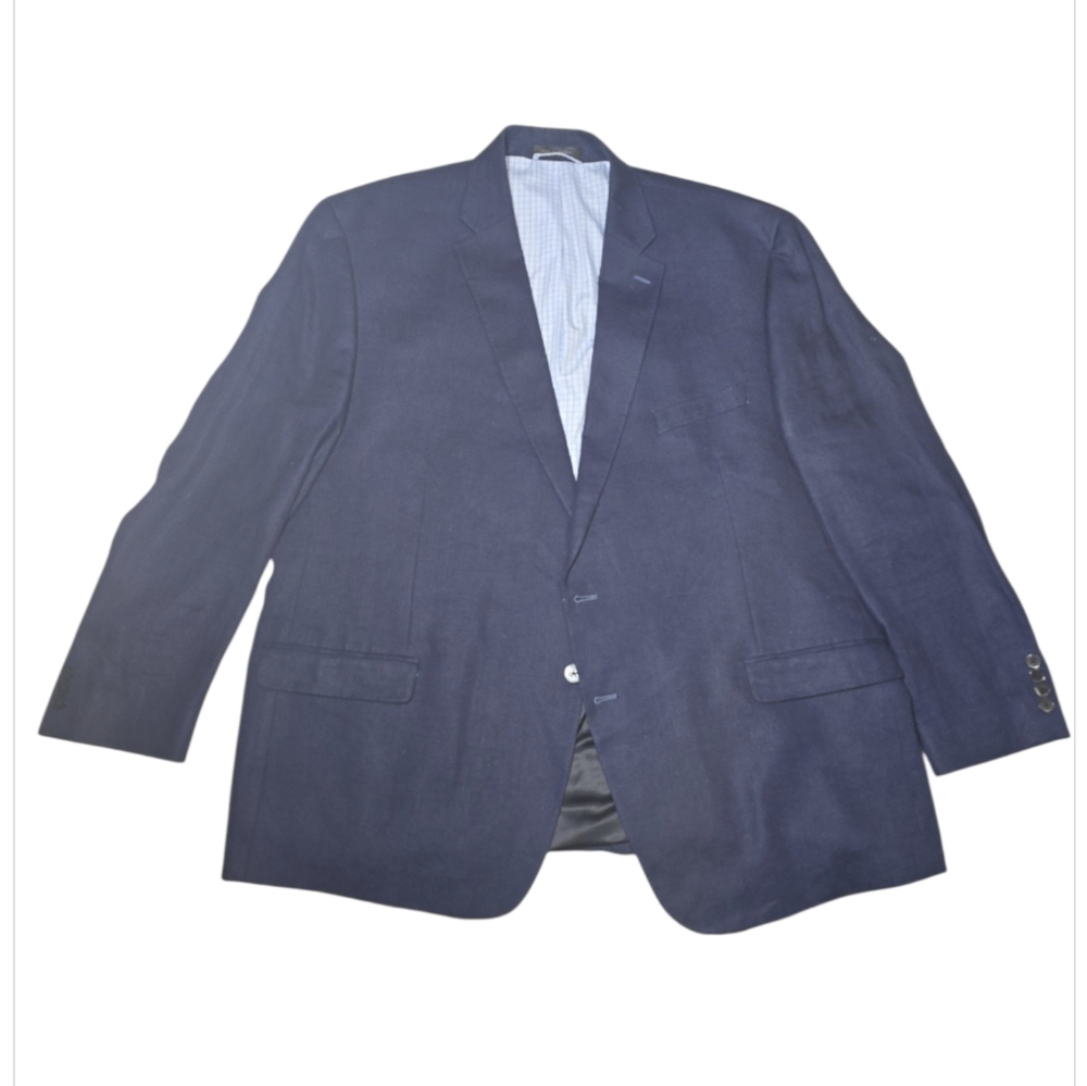 Lauren Ralph Lauren Blazer  Linen Sport Linen Suit Casual Blue Jacket Men's 52R - Picture 9 of 17